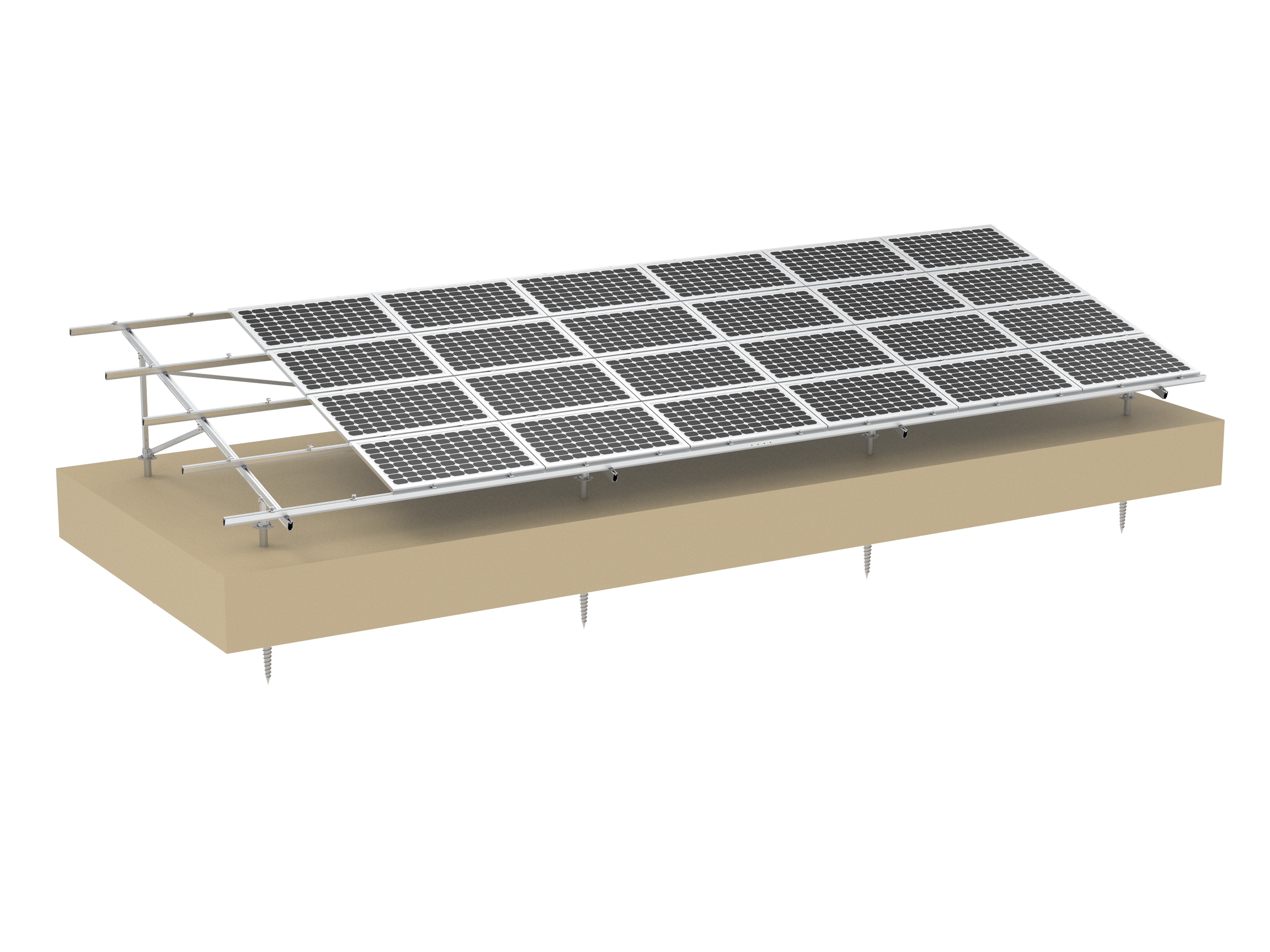 Aluminium-Solar-Bodenmontagesystem